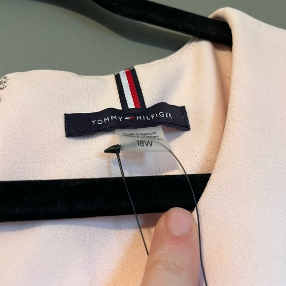 NWT Tommy Hilfiger Sz 18 Women’s Blue Pink Striped Scuba Sheath Midi Dress $109! - Picture 4 of 10